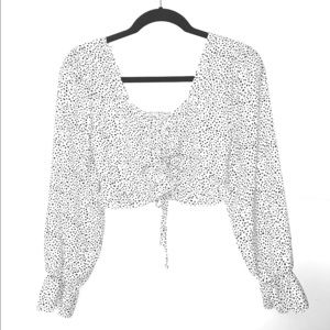 Shein Cropped Long Sleeve Blouse Size Small NEW